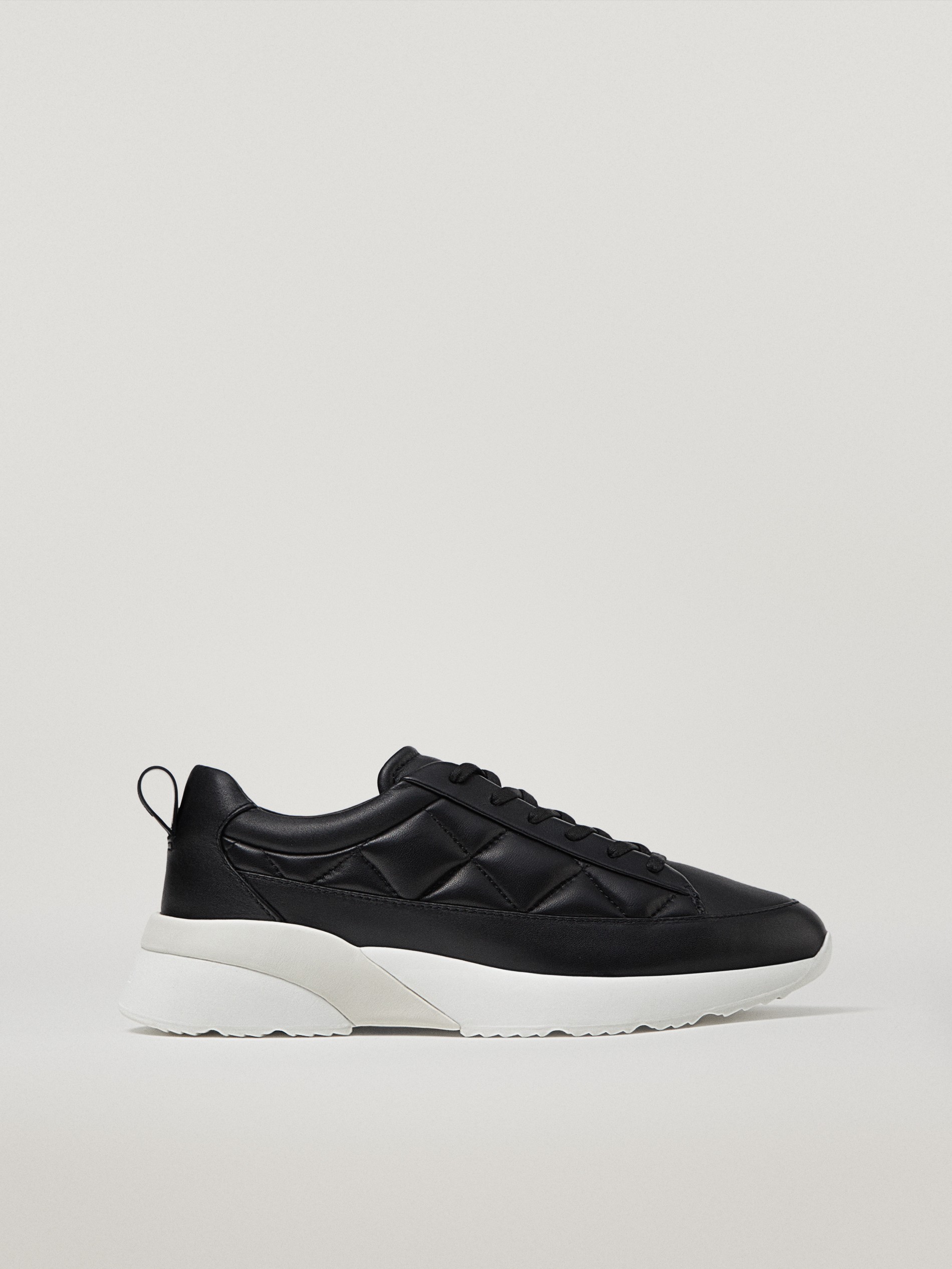 black trainers leather womens