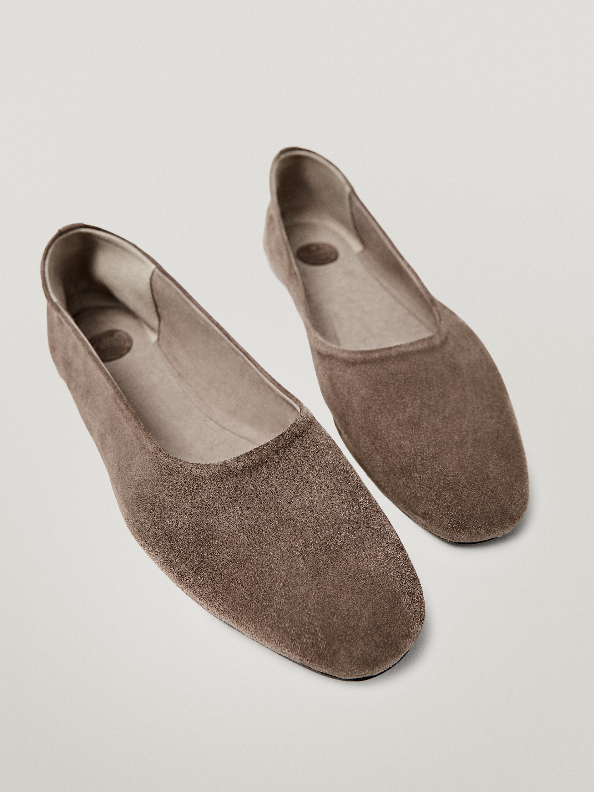Taupe leather flats Clearance