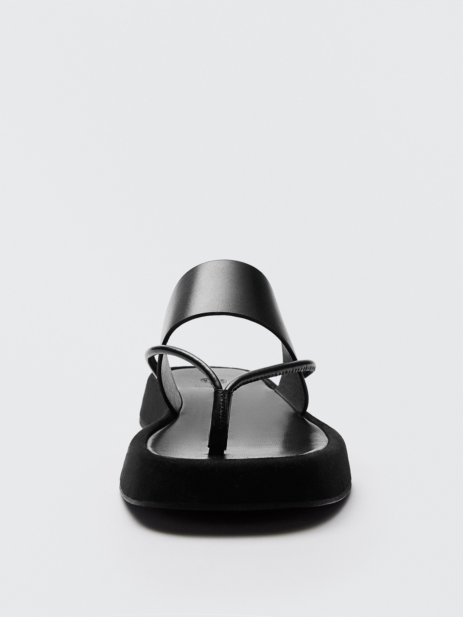 black flat platform sandals