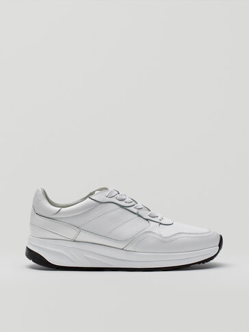 massimo dutti white leather sneakers