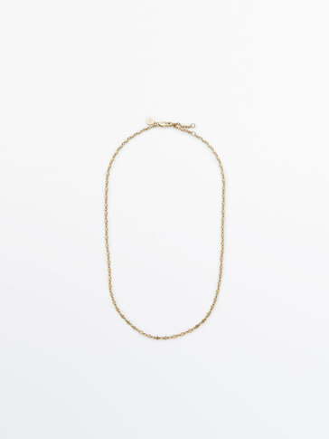 Gold-plated chain necklace with suns