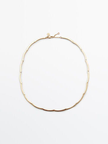 Gold-plated jointed necklace