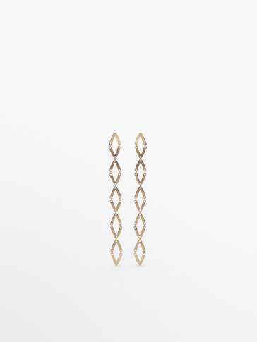 Gold-plated dangle earrings