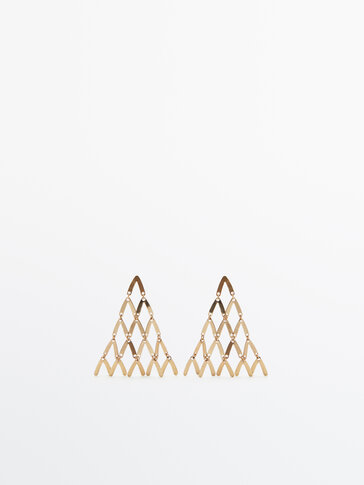 Gold-plated triangle earrings