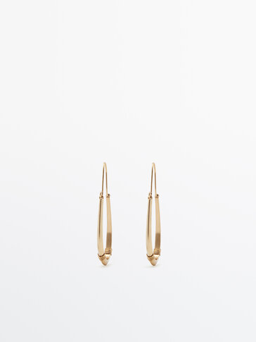 Gold-plated rigid earrings with knot detail