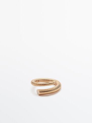 Limited Edition gold-plated textured spiral ring