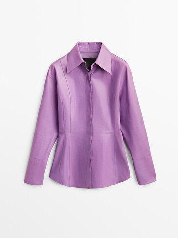Limited Edition purple nappa leather shirt