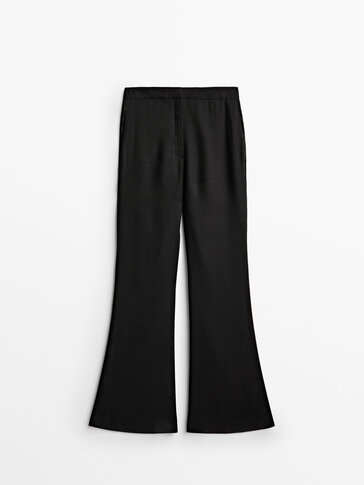 Linen flared trousers
