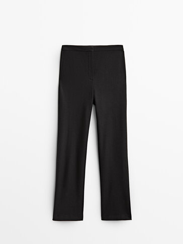 Black 100% wool suit trousers