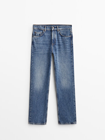 Tapered fit high-waist jeans