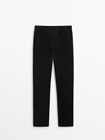 Straight slim fit needlecord trousers