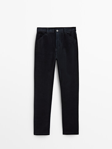 Straight fit needlecord trousers