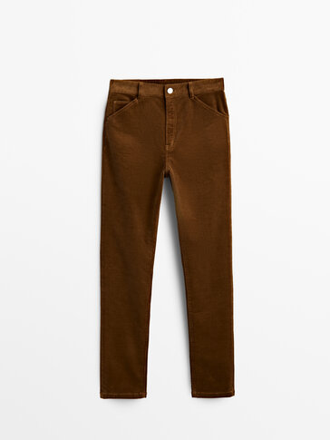 Straight fit needlecord trousers