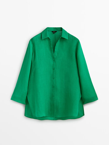 100% linen oversize blouse