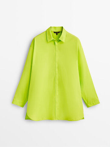 Green poplin shirt