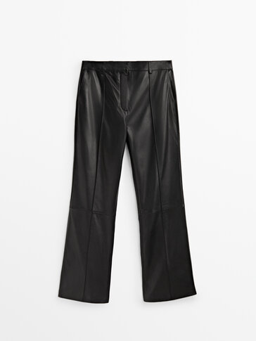 Nappa leather trousers with seam detail