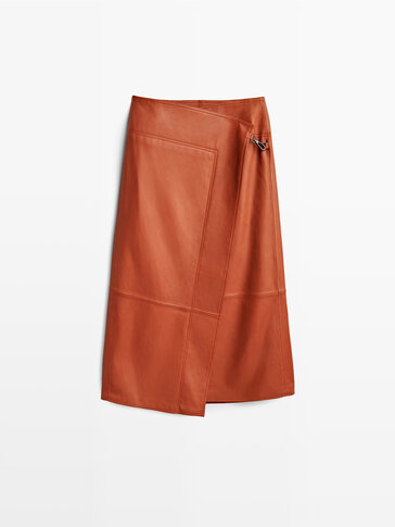 Nappa leather skirt