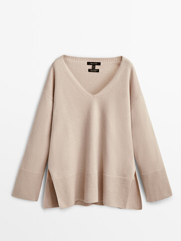 Wool and cashmere cape sweater