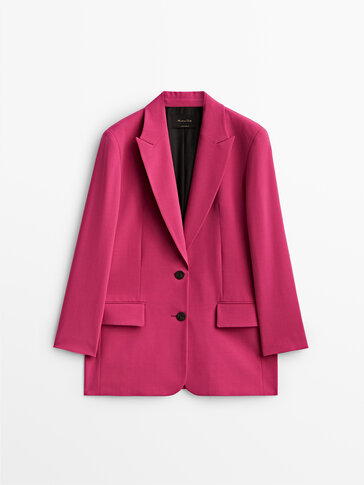 紫红色西装外套