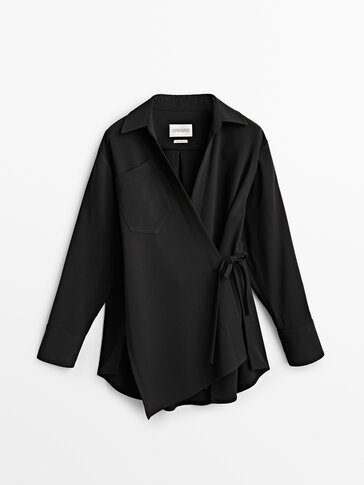 黑色绉纱和服式外套