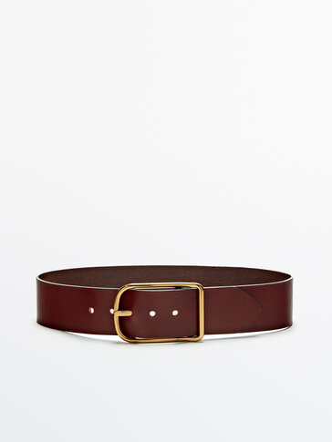 Wide leather belt