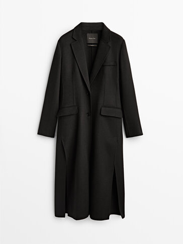 Black long wool coat