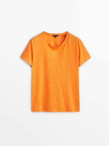 100% linen round neck T-shirt