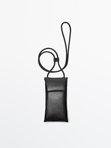 Nappa leather mobile phone carrier