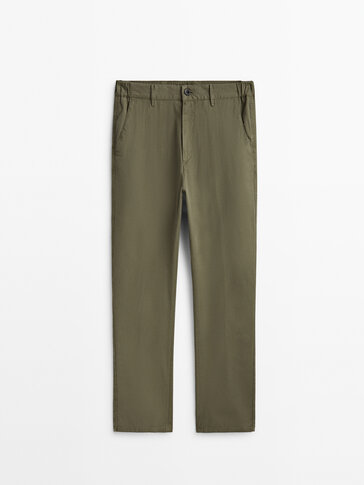 Jogger fit micro-textured chinos