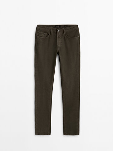 Tapered-fit moleskin jeans