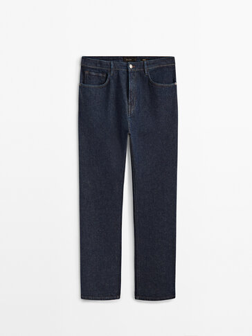 Regular fit rinse wash jeans