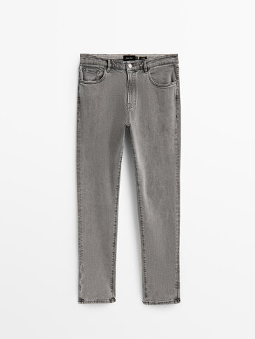 Tapered-fit faded-effect jeans