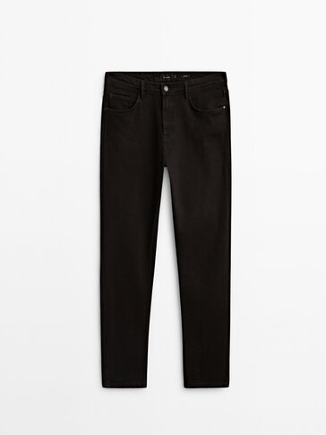Tapered rinse wash jeans
