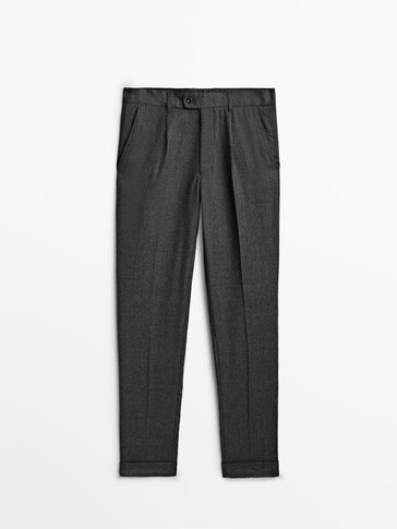 Smart washable wool flannel trousers