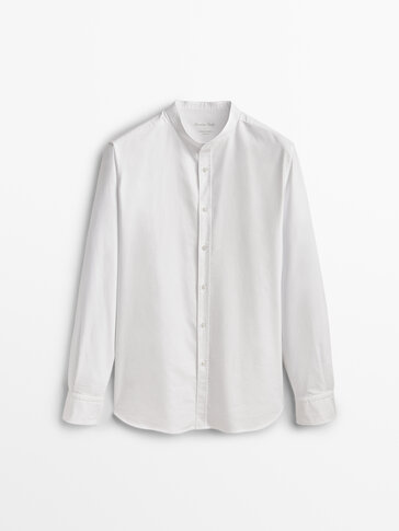 Slim fit Oxford shirt with a stand-up collar