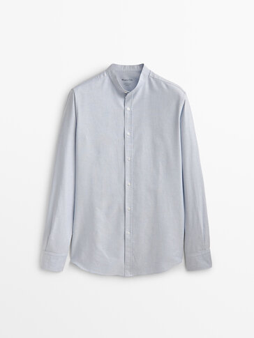 Slim fit Oxford shirt with a stand-up collar