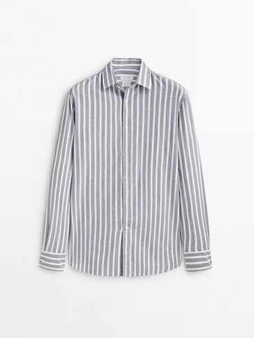 Slim-fit wide striped shirt