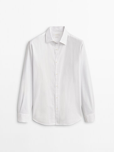 100% cotton regular-fit textured shirt