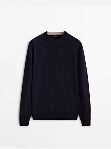 Wool and cashmere crew neck sweater