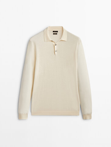 Wool and cashmere polo sweater
