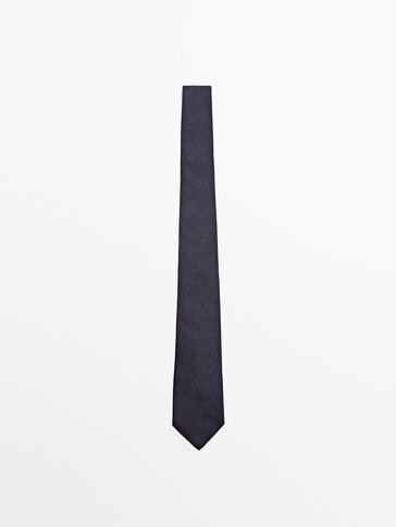 Textured silk cotton tie