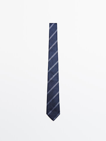 条纹丝质领带