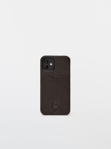 Leather iPhone 12 Pro case with card slot