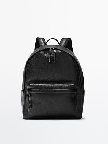 Black Montana leather backpack