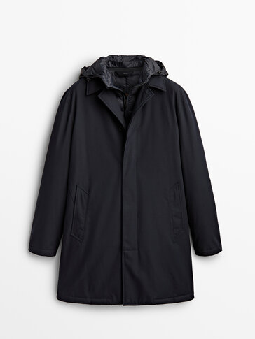 Hooded parka with detachable interior
