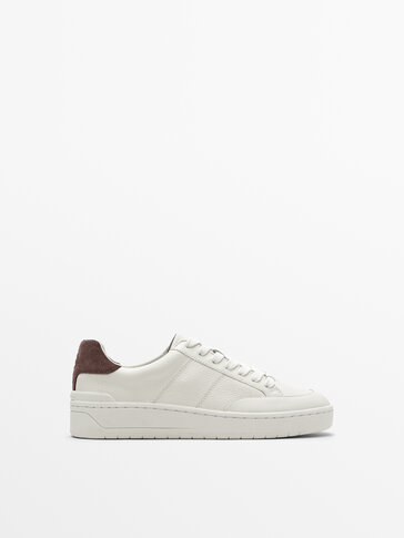 Tumbled leather trainers