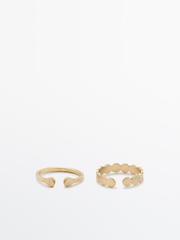 Set of two gold-plated rings