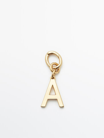 Gold-plated letter A charm