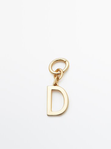 Gold-plated letter D charm
