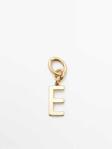 Gold-plated letter E charm